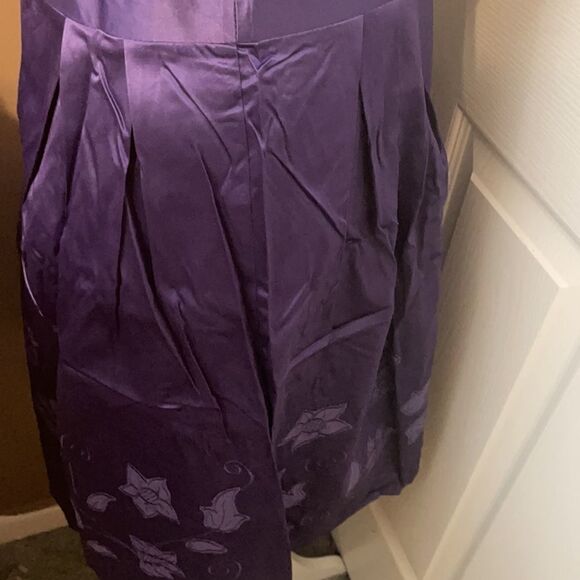 Lucy Paris Satin  Flower Dress Purple Size Large NWT - Picture 8 of 10